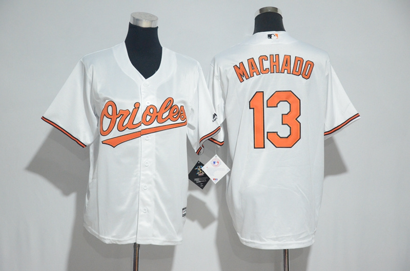 Youth 2017 MLB Baltimore Orioles #13 Machado White Jerseys